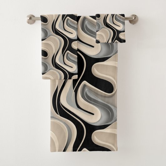 Cute minimalist tiled pattern  badhandtuch set (Insitu)