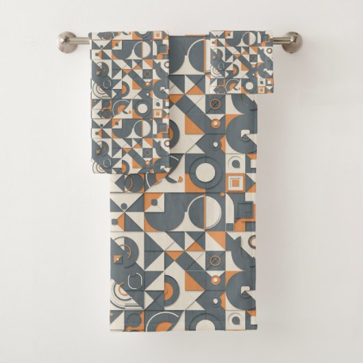 Cute minimalist tiled pattern  badhandtuch set (Insitu)