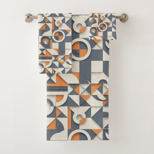 Cute minimalist tiled pattern  badhandtuch set (Insitu)