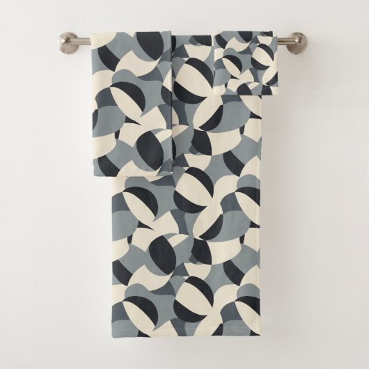 Cute minimalist tiled pattern  badhandtuch set (Insitu)