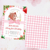 cute minimalist Watercolor Berry First birthday Einladung