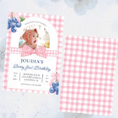 cute minimalist Watercolor Berry First birthday Einladung