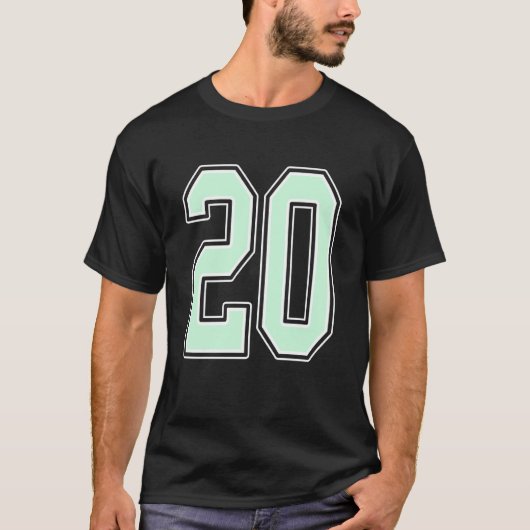 Cute Mint Green Number 20 Jersey Player Uniform #2 T-Shirt (Vorderseite)