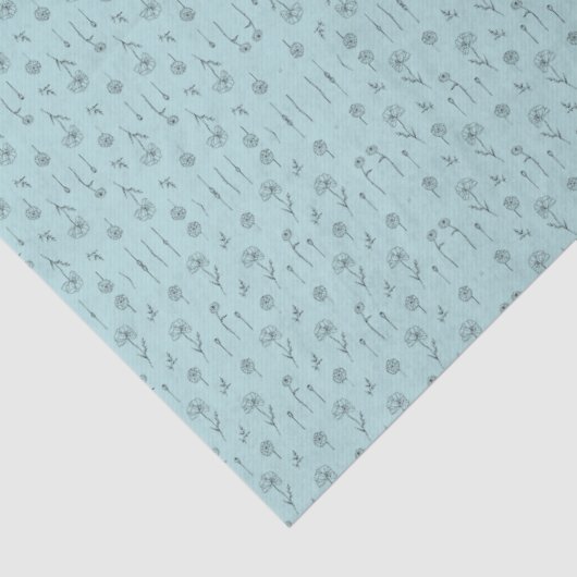 Cute Mint Mini Flower Seidenpapier (Detail)