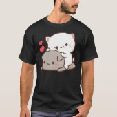 Cute Mochi Peach Cat T-Shirt (Vorderseite)