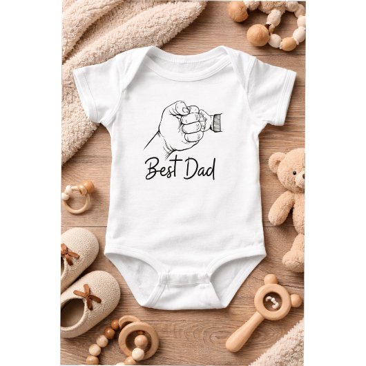 Cute Modern Best Dad  Baby Strampler