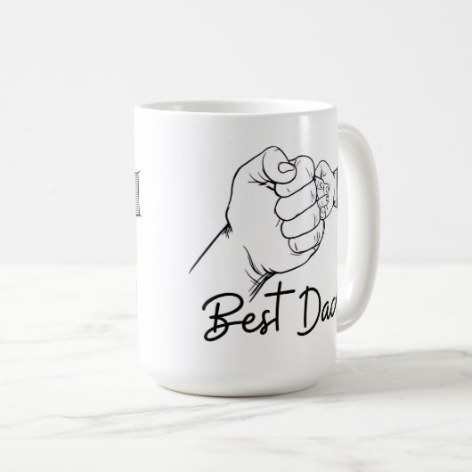 Cute Modern Best Dad  Kaffeetasse (VorderseiteRechts)