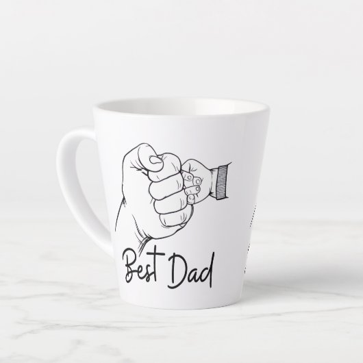 Cute Modern Best Dad Milchtasse (Linke Ecke)