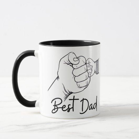 Cute Modern Best Dad  Tasse (Links)