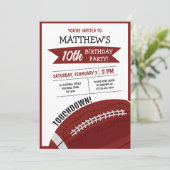 Cute Modern Big Football Ribbon Kinder Geburtstag Einladung (Stehend Vorderseite)