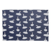 Cute Modern Blue Swan Pattern Pillowcase Kissenbezug (Vorderseite)