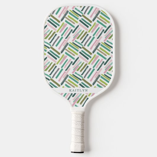 Cute Modern Brush Strokes Pattern Pickleball Schläger (Rückseite)