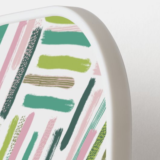 Cute Modern Brush Strokes Pattern Pickleball Schläger (Linke Seite)