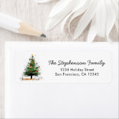 Cute Modern Christmas Tree Festive Return Address (Insitu)