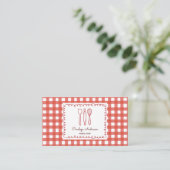 Cute Modern Farmhouse Gingham Social Icons Visitenkarte (Stehend Vorderseite)
