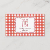Cute Modern Farmhouse Gingham Social Icons Visitenkarte (Vorderseite)