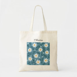 Cute Modern Feminine Personalized Floral Tote Bag Tragetasche