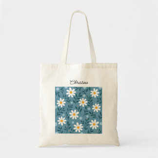 Cute Modern Feminine Personalized Floral Tote Bag Tragetasche