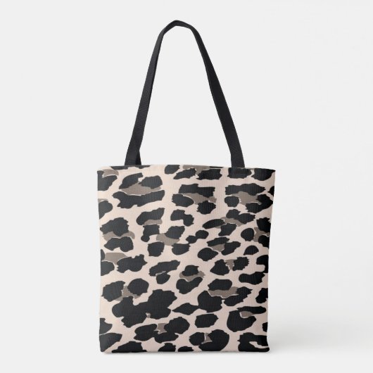 Cute Modern Flowers on Leopard Print-Personalized Tasche (Rückseite)