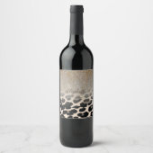 Cute Modern Flowers on Leopard Print-Personalized Weinetikett (Vorderseite)