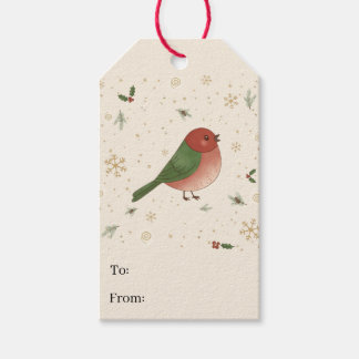Cute Modern Forest Animal Bird Christmas Gift Tags Geschenkanhänger