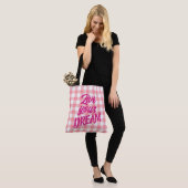 Cute Modern Girly White Pink Gingham Plaid Tasche (Am Model)
