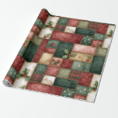 Cute Modern Gold Christmas Patchwork Pattern Geschenkpapier (Ungerollt)