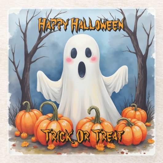 Cute Modern Halloween Spooky Collection Glasuntersetzer (Vorderseite)