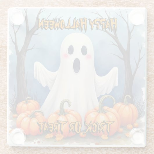 Cute Modern Halloween Spooky Collection Glasuntersetzer (Rückseite)