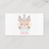 cute modern happy new year business card visitenkarte (Rückseite)