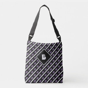 Cute Modern Monogramm Anfangsbuchstabe Muster Schw Tragetaschen Mit Langen Trägern