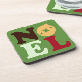 Cute Modern Noel Bright Retro Typography Christmas Getränkeuntersetzer (Linke Seite)