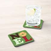 Cute Modern Noel Bright Retro Typography Christmas Getränkeuntersetzer (Rechte Seite)