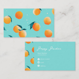 Cute Modern Peach Business Card | Custom Visitenkarte