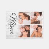 Cute Modern Photo Collage Mom Established Fleecedecke (Vorderseite (Horizontal))