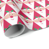 Cute Modern Santa Claus Festive Christmas Pattern Geschenkpapier (Rolleneckpunkt)