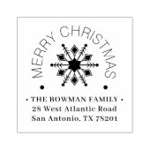 Cute Modern Snowflake Christmas Winter Address Gummistempel (Prägung)