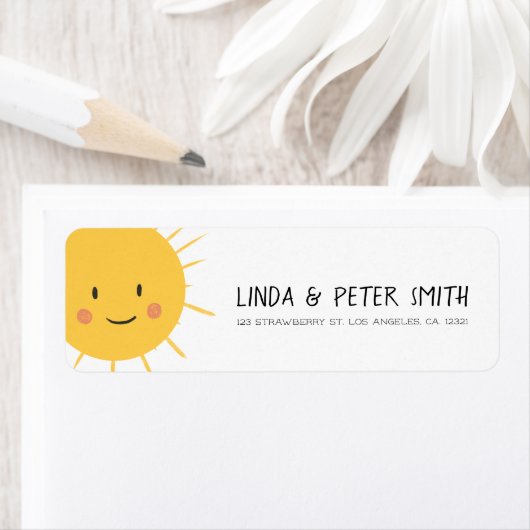 Cute Modern Sun Smiling Return Address (Insitu)