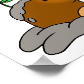 Cute Mol Cartoon With a Flower Bee Poster (Ecke)