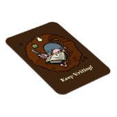 Cute Mole Keep Writing! Motivational Cartoon Magnet (Rechte Seite)