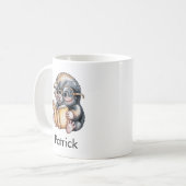 Cute Mole Reading a Book Custom Kaffeetasse (Vorderseite Links)