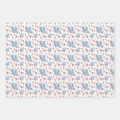Cute Mom baby elephant tiled pattern Geschenkpapier Set (Vorderseite 2)