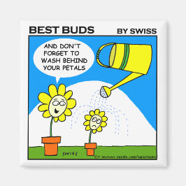 Cute Mom und Kids Bathtime Cartoon Flowers Magnet