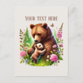 Cute Momma baby bear add text  Postkarte (Vorderseite)