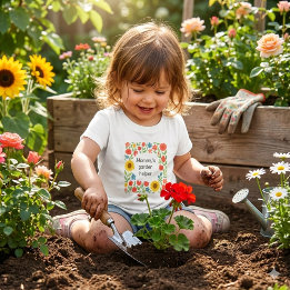 Cute Mommy's Garden Helper Floral  Baby T-shirt