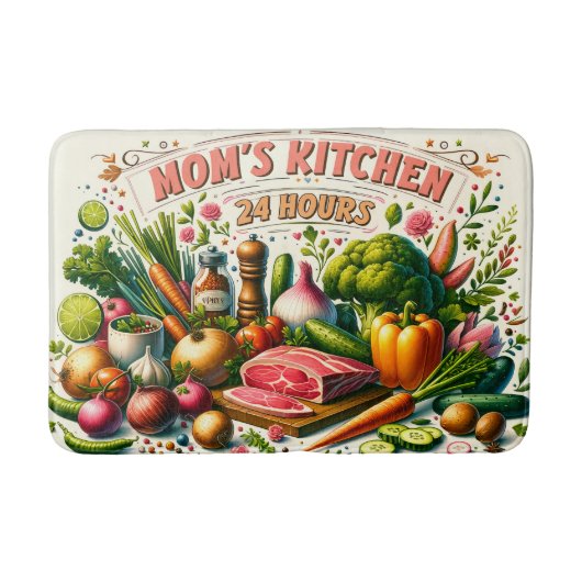 Cute Mom's kitchen word art  Badematte (Vorderseite)