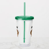 Cute monkey cartoon custom kid's name acryltrinkbecher (Rechts)