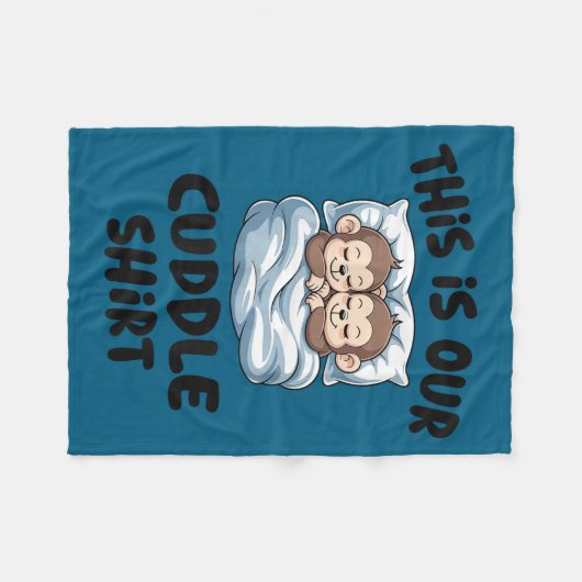 Cute Monkey Couple This Is Our Cuddle  Fleecedecke (Vorderseite (Horizontal))