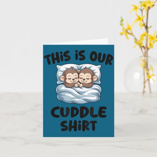 Cute Monkey Couple This Is Our Cuddle Karte (Gelbe Blume)