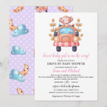 Cute Monkey Girl Baby Shower Drive Through
